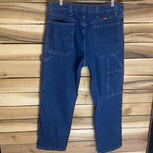 Wrangler Carpenter Jeans Dark Blue Denim size 34x30